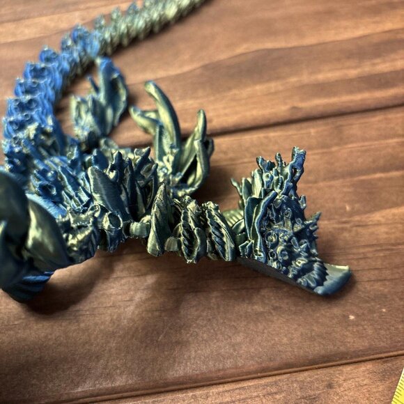 Articulated Ocean Dragon Winged 14Inch Blue Green Color. With Dragon Egg. Easter - Picture 7 of 13